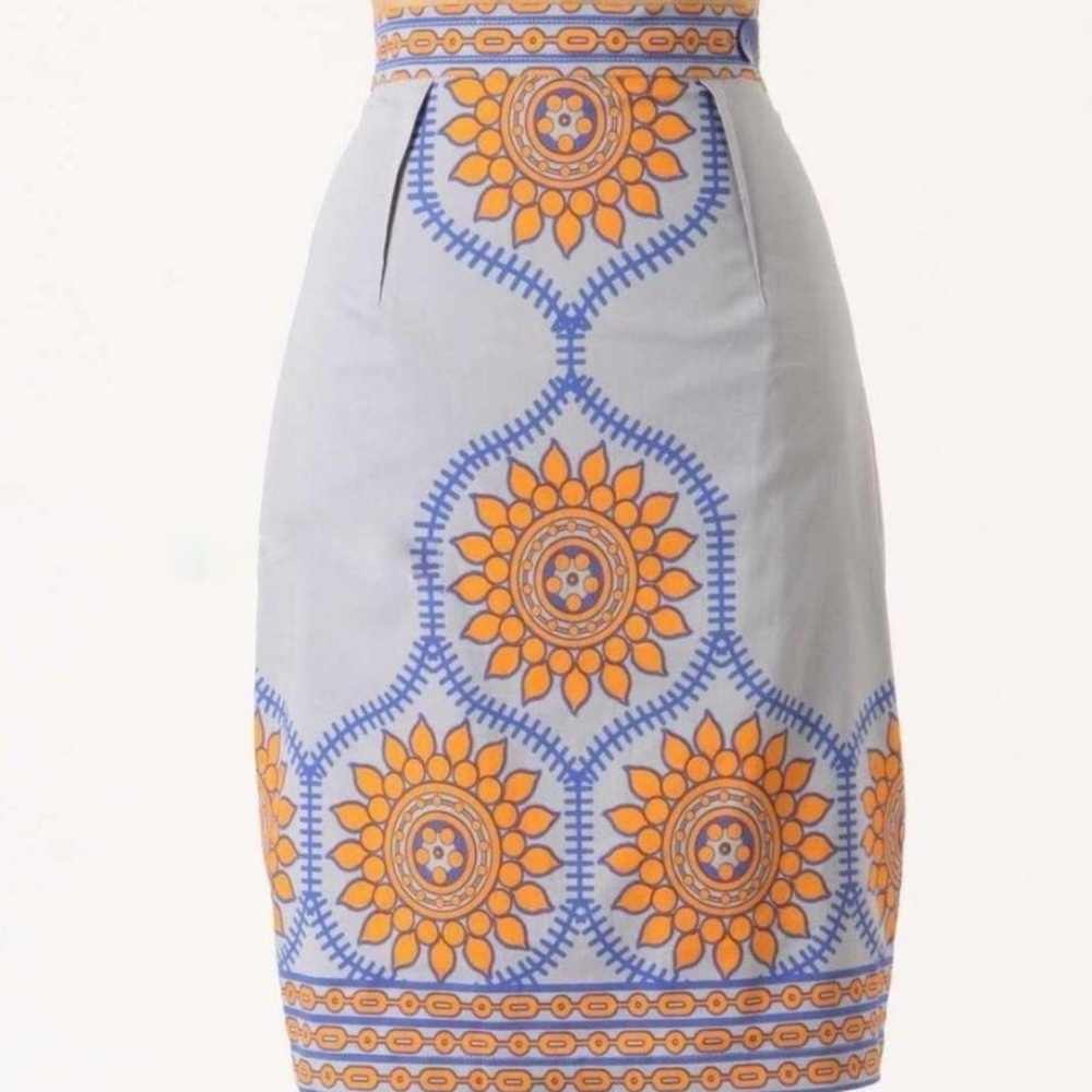 Plenty By Tracy Reese Women Gray Casual Skirt Size 6 Lined Gray Geo Print